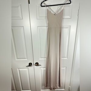 Show Me Your Mumu Godshaw Goddess Gown Beige Wedding Dress Size Large NEW